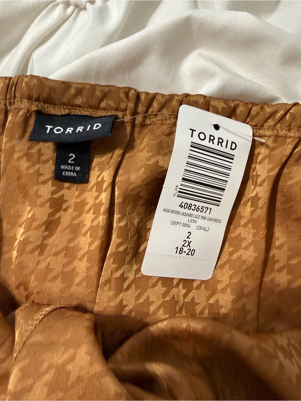 torrid Caramel Lace-Trim Houndstooth Slip Dress - Picture 3 of 6